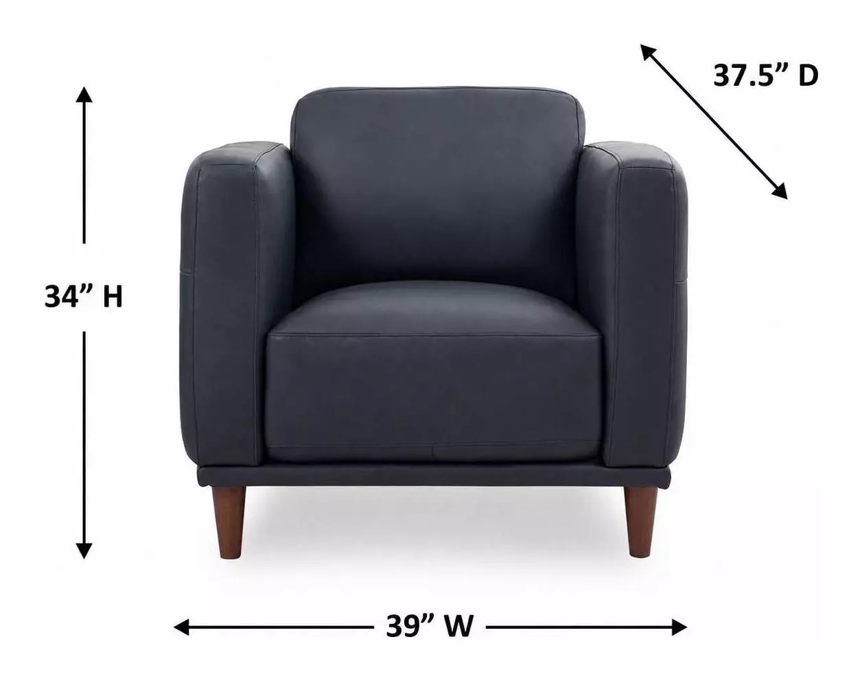 Beckett Midnight Blue Leather Upholstered Accent Chair