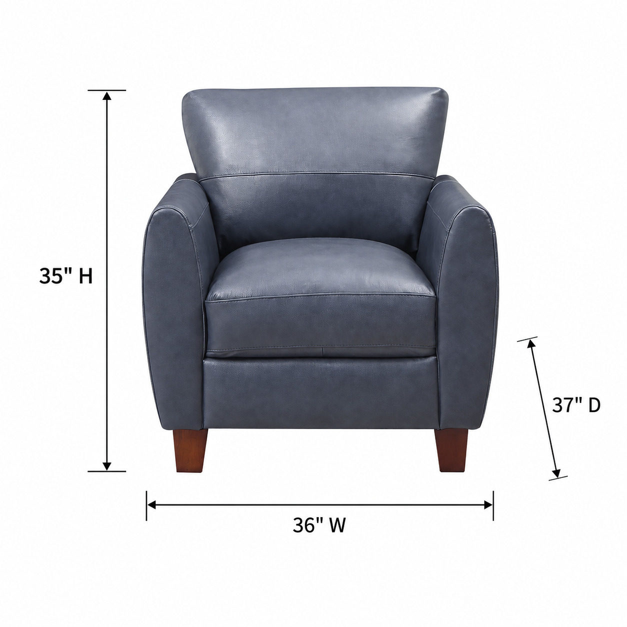 TerraTrek Ocean Blue Leather Upholstered Accent Chair