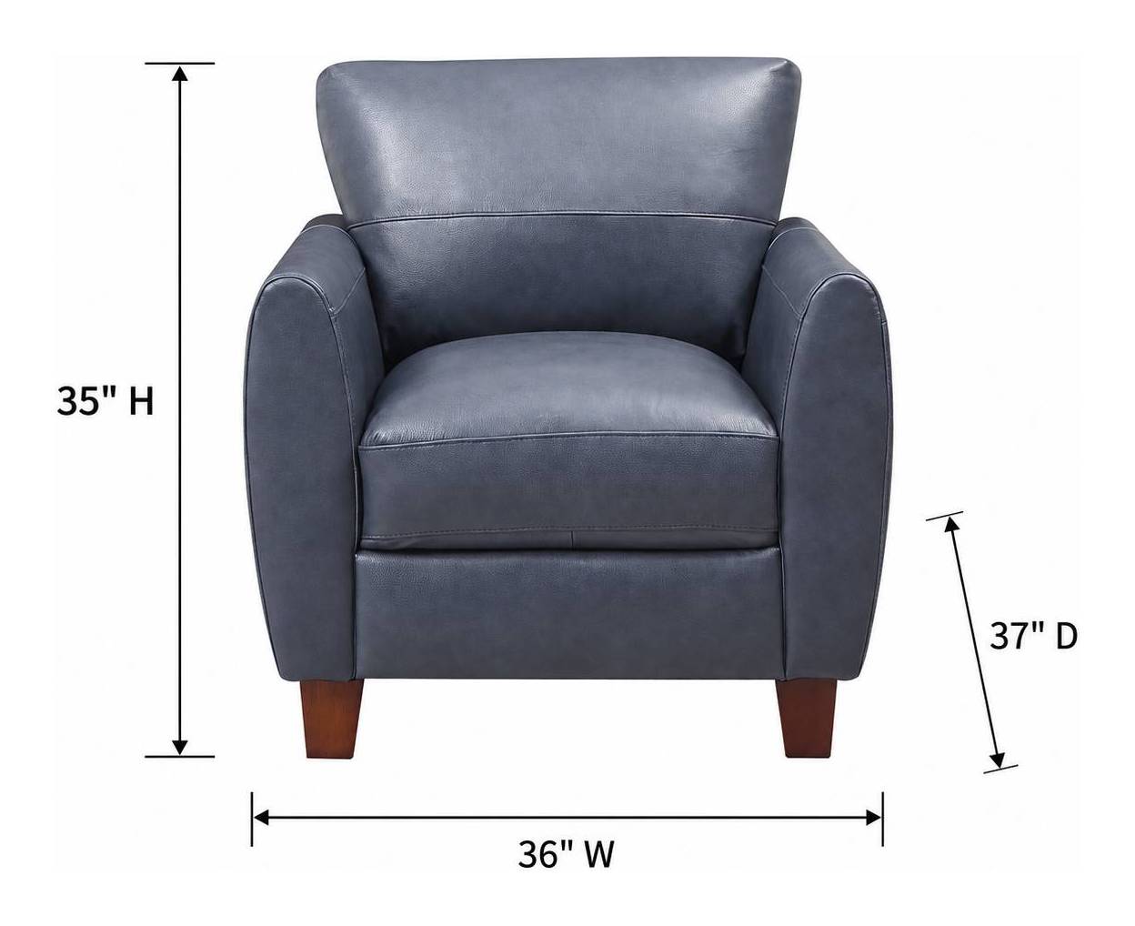 Traverse Ocean Blue Leather Upholstered Accent Chair