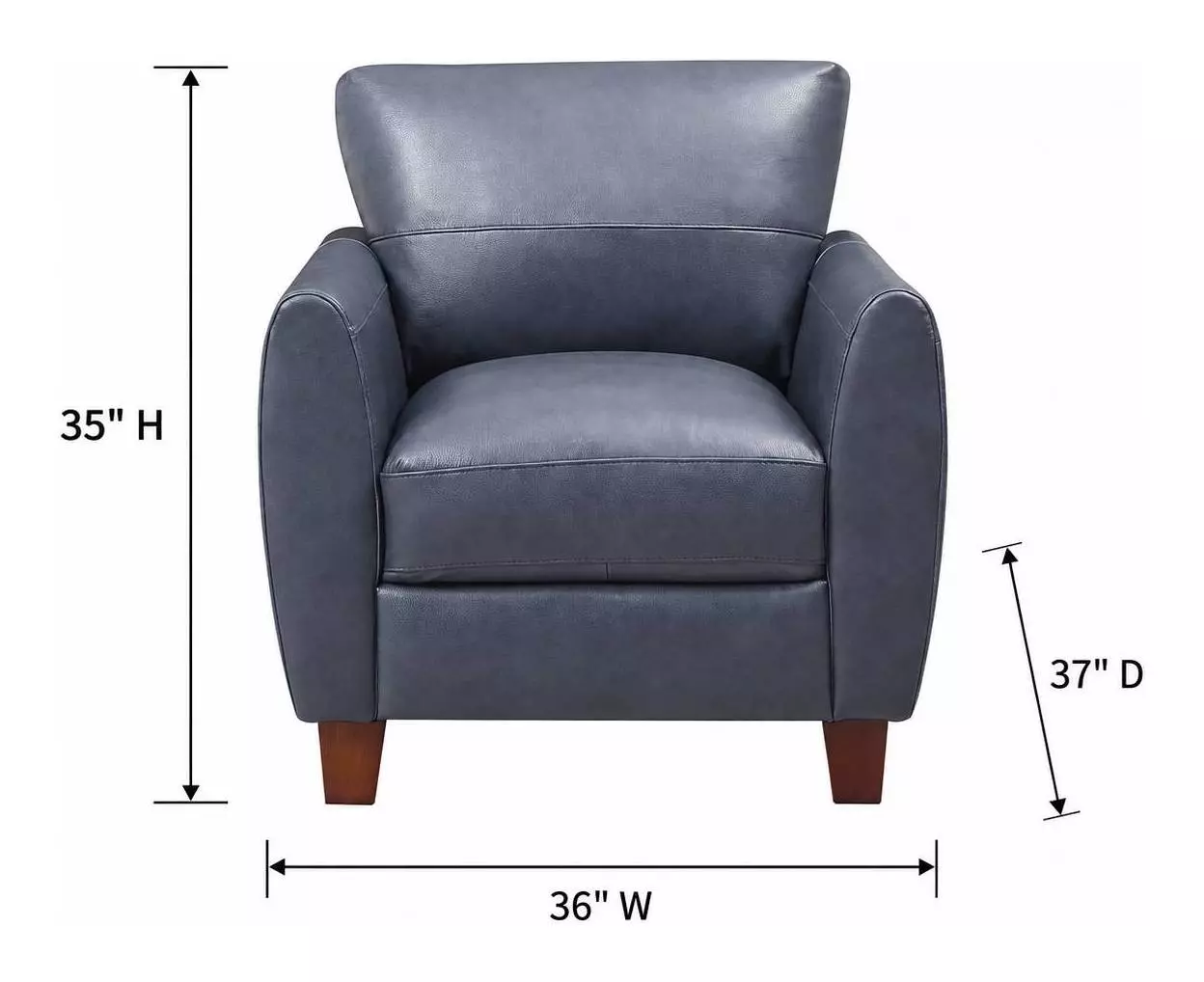 Traverse Ocean Blue Leather Upholstered Accent Chair