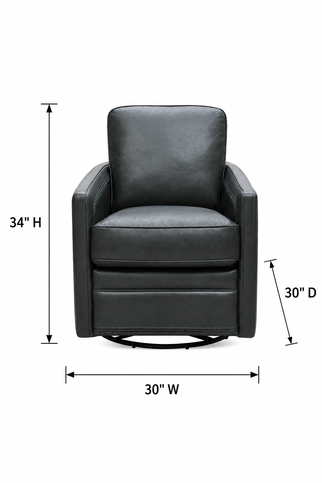 Turner Forest Green Leather Upholstered Swivel Glider Accent Chair