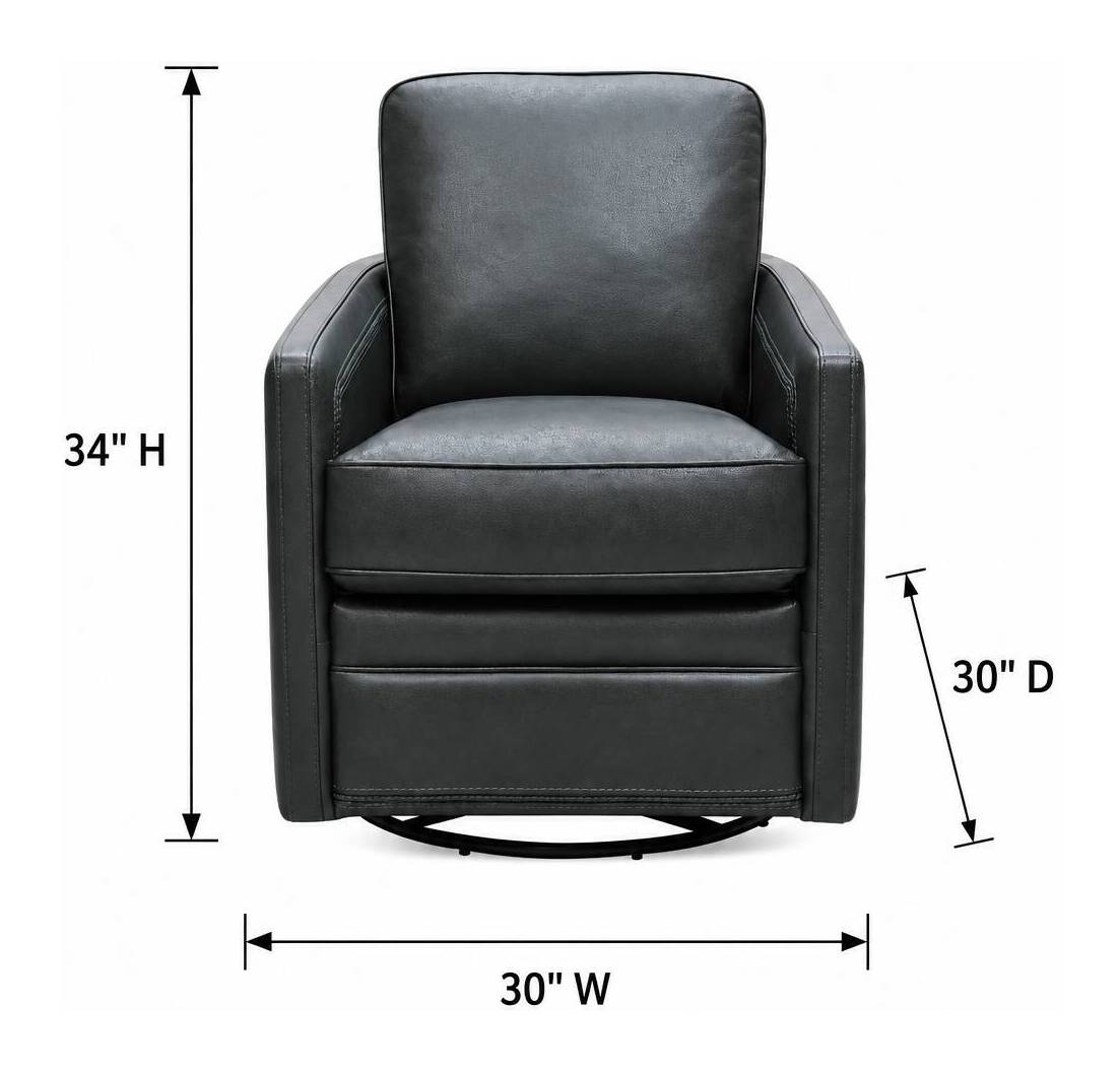 Turner Forest Green Leather Upholstered Swivel Glider Accent Chair