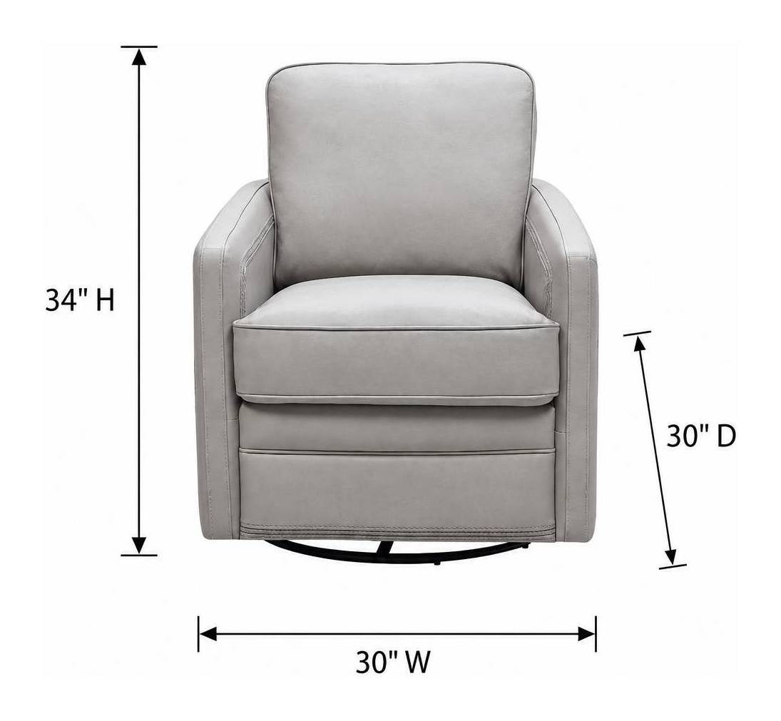 Turner Stone Leather Upholstered Swivel Glider Accent Chair
