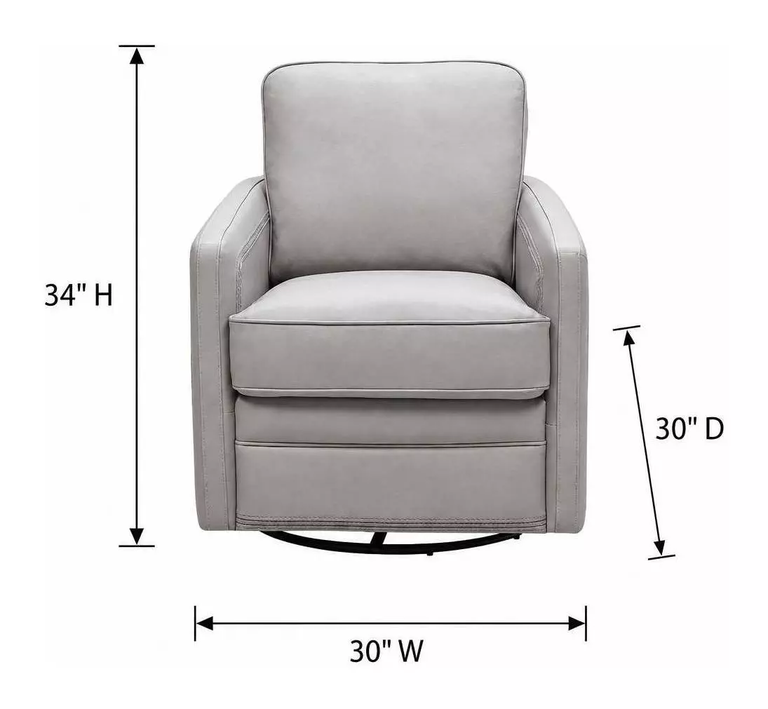 Turner Stone Leather Upholstered Swivel Glider Accent Chair