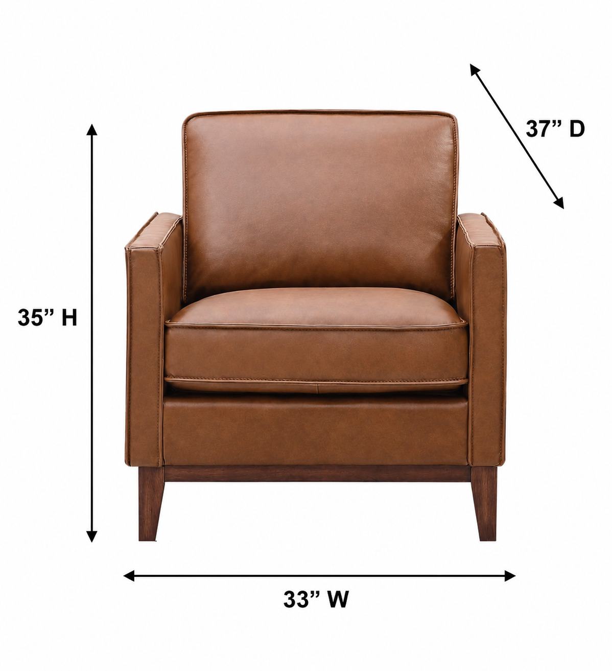Weston Highland Saddle Leather Upholstered Accent Chair