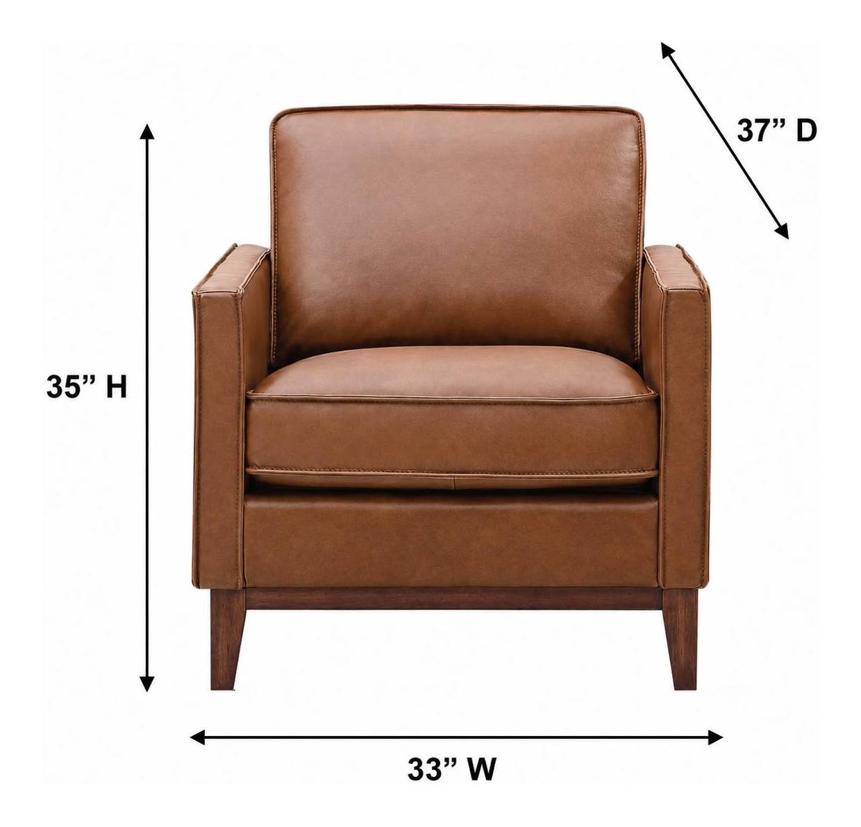 Weston Highland Saddle Leather Upholstered Accent Chair