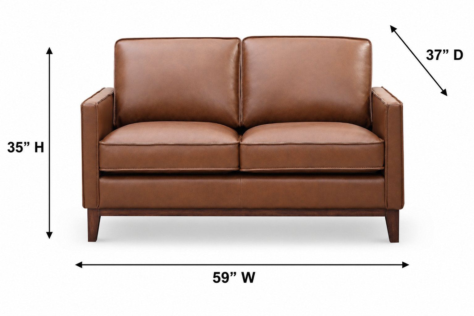 Weston Highland Saddle Leather 59" Loveseat