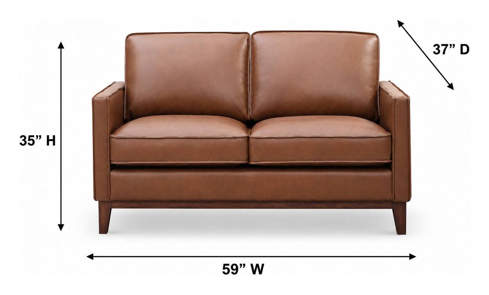 Weston Highland Saddle Leather 59" Loveseat
