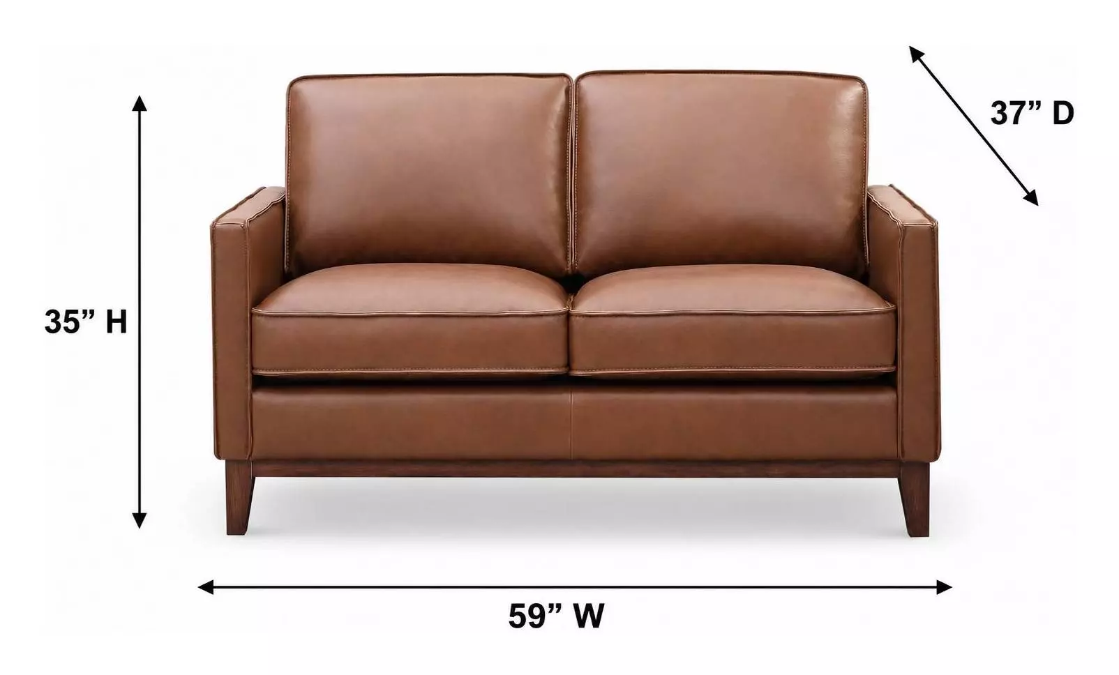 Weston Highland Saddle Leather 59" Loveseat
