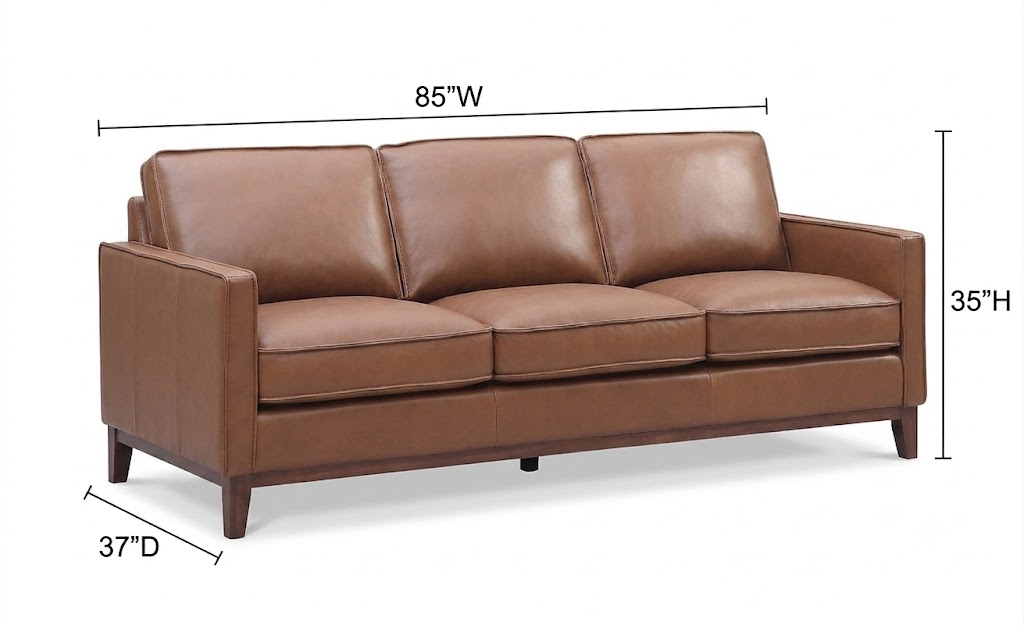 Weston Highland Saddle Leather 85" Sofa