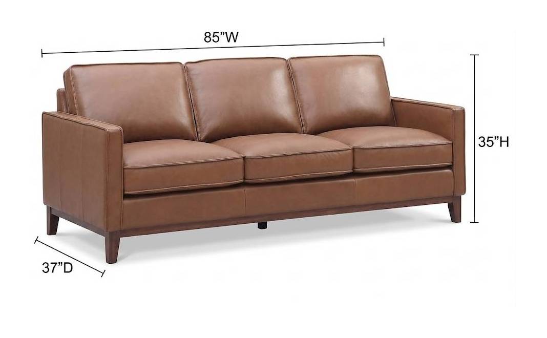 Weston Highland Saddle Leather 85" Sofa