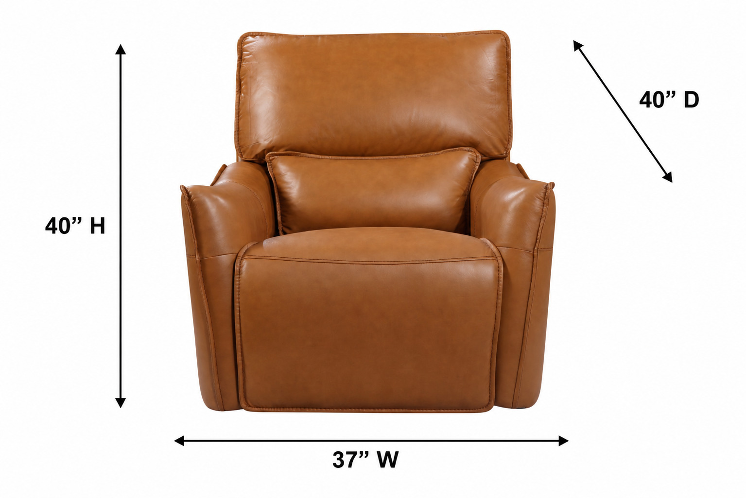 Portland Desert Leather Glider Power Recliner with Power Headrest and USB Charging