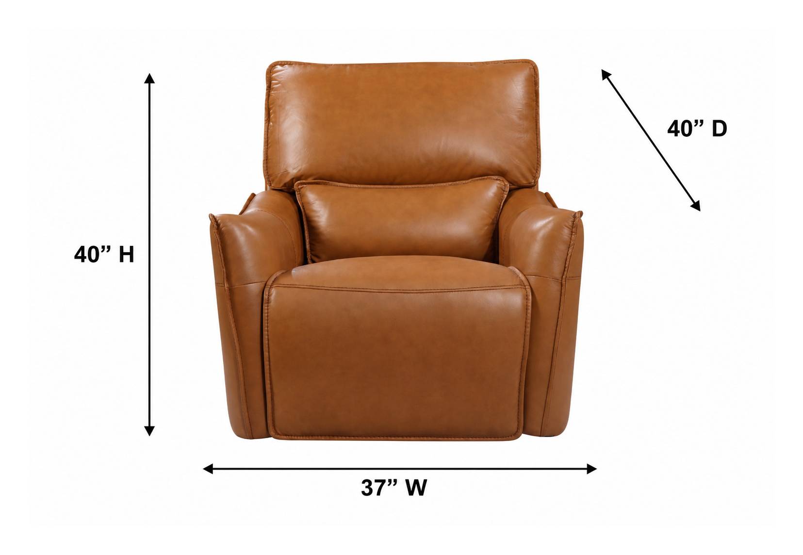 Portland Desert Leather Glider Power Recliner with Power Headrest and USB Charging