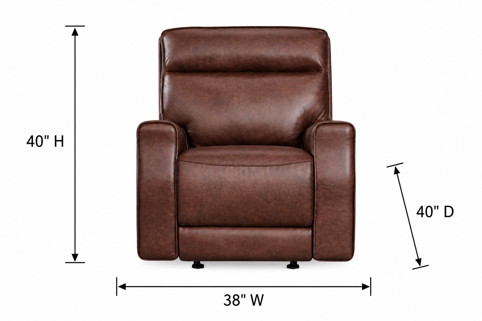 Sydney Brown Heritage Leather Glider Power Recliner with Power Headrest and USB Charging
