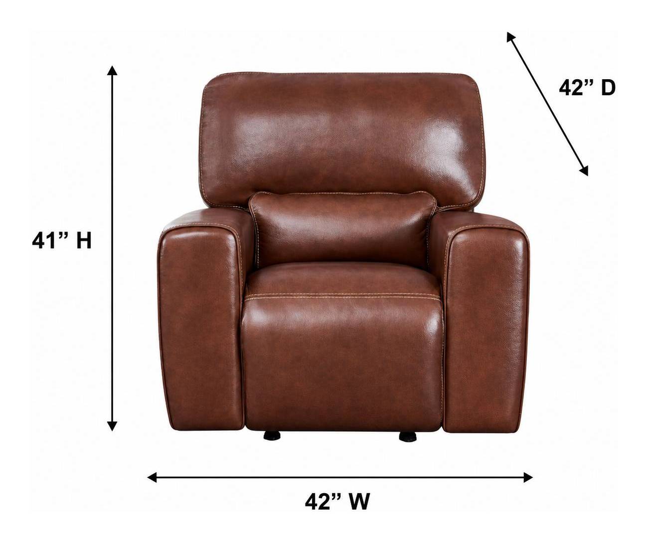 Broadway Brown Leather Glider Power Recliner with Power Headrest and USB Charging