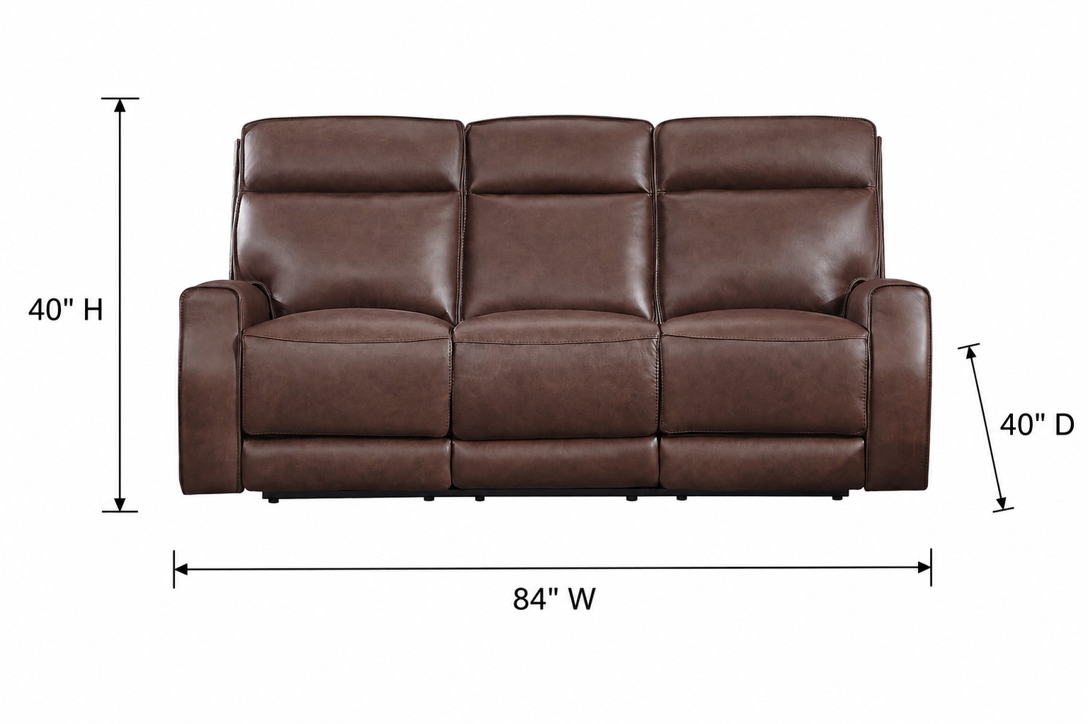 Sydney Brown Heritage Leather 84" Zero Gravity Power Reclining Sofa with Power Headrest and USB Charging