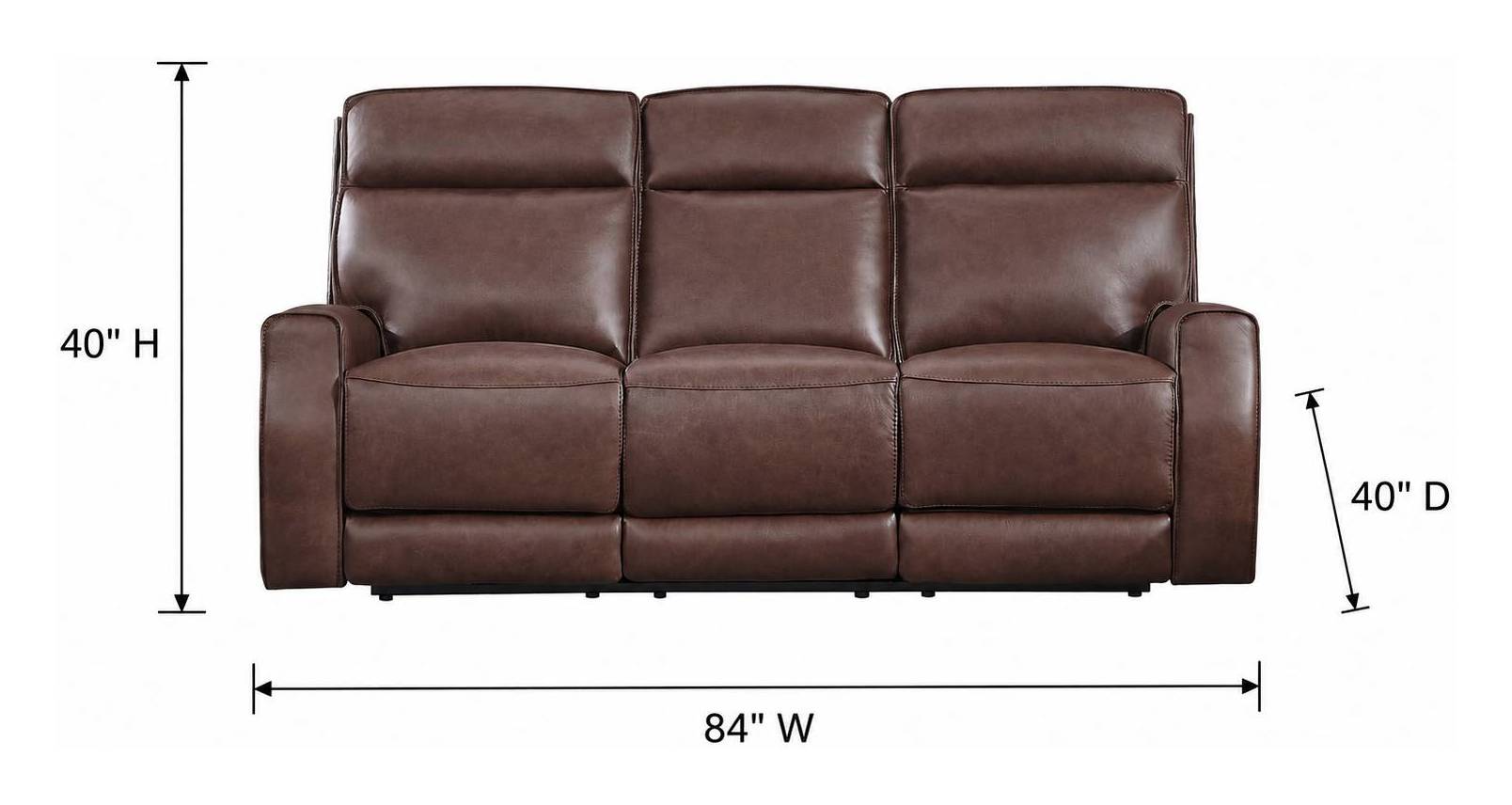Sydney Brown Heritage Leather 84" Zero Gravity Power Reclining Sofa with Power Headrest and USB Charging