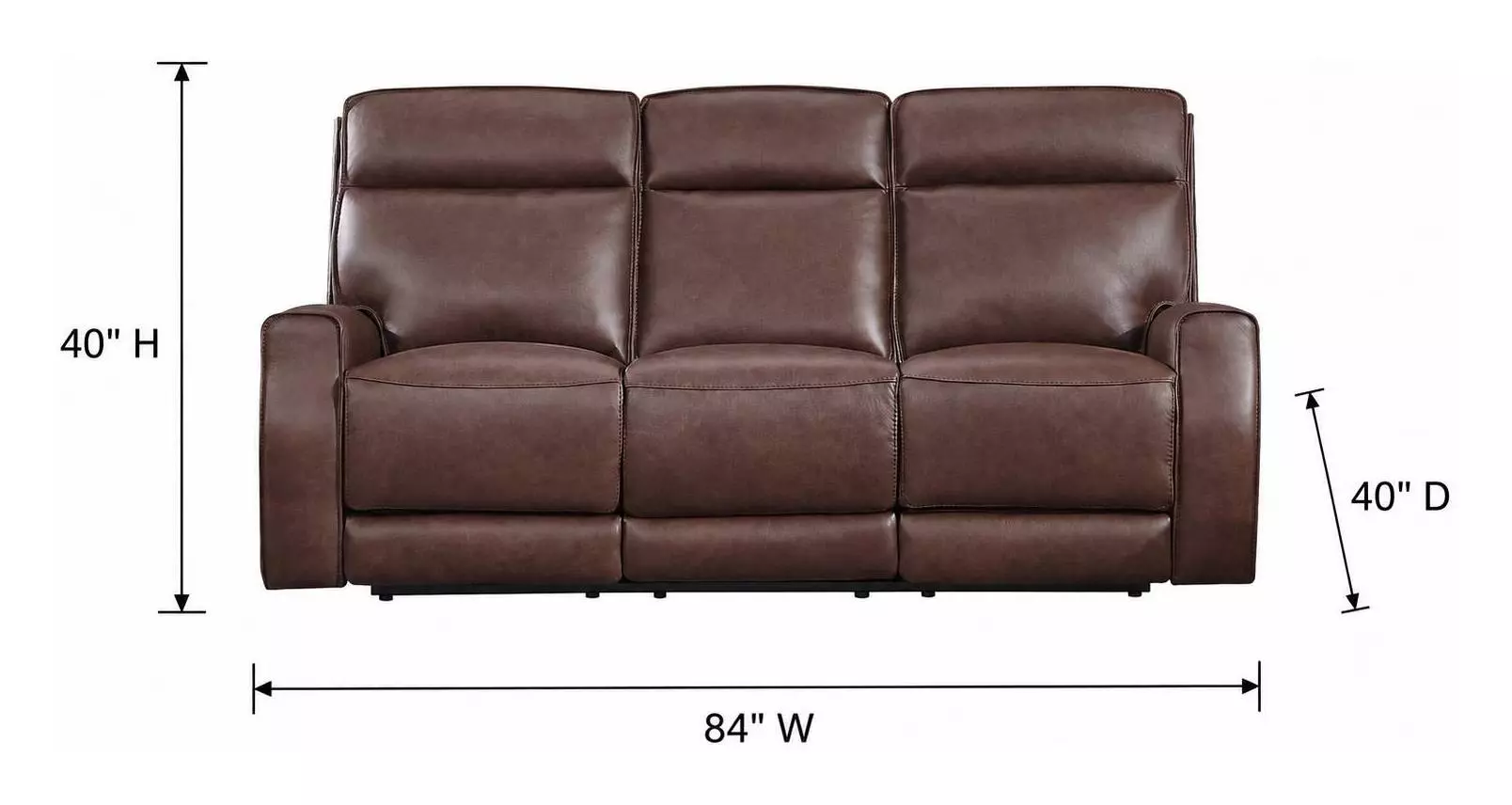 Sydney Brown Heritage Leather 84" Zero Gravity Power Reclining Sofa with Power Headrest and USB Charging