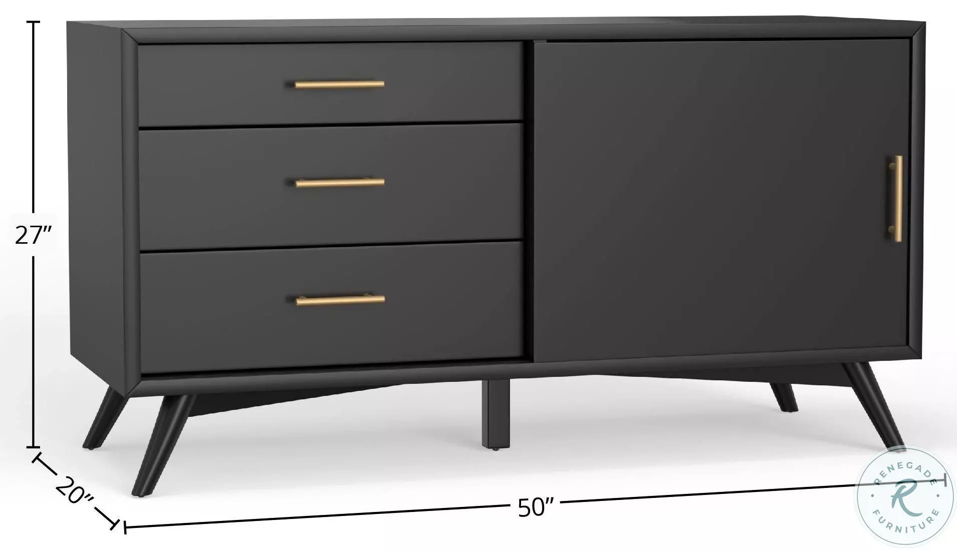 Flynn Black Small TV Stand