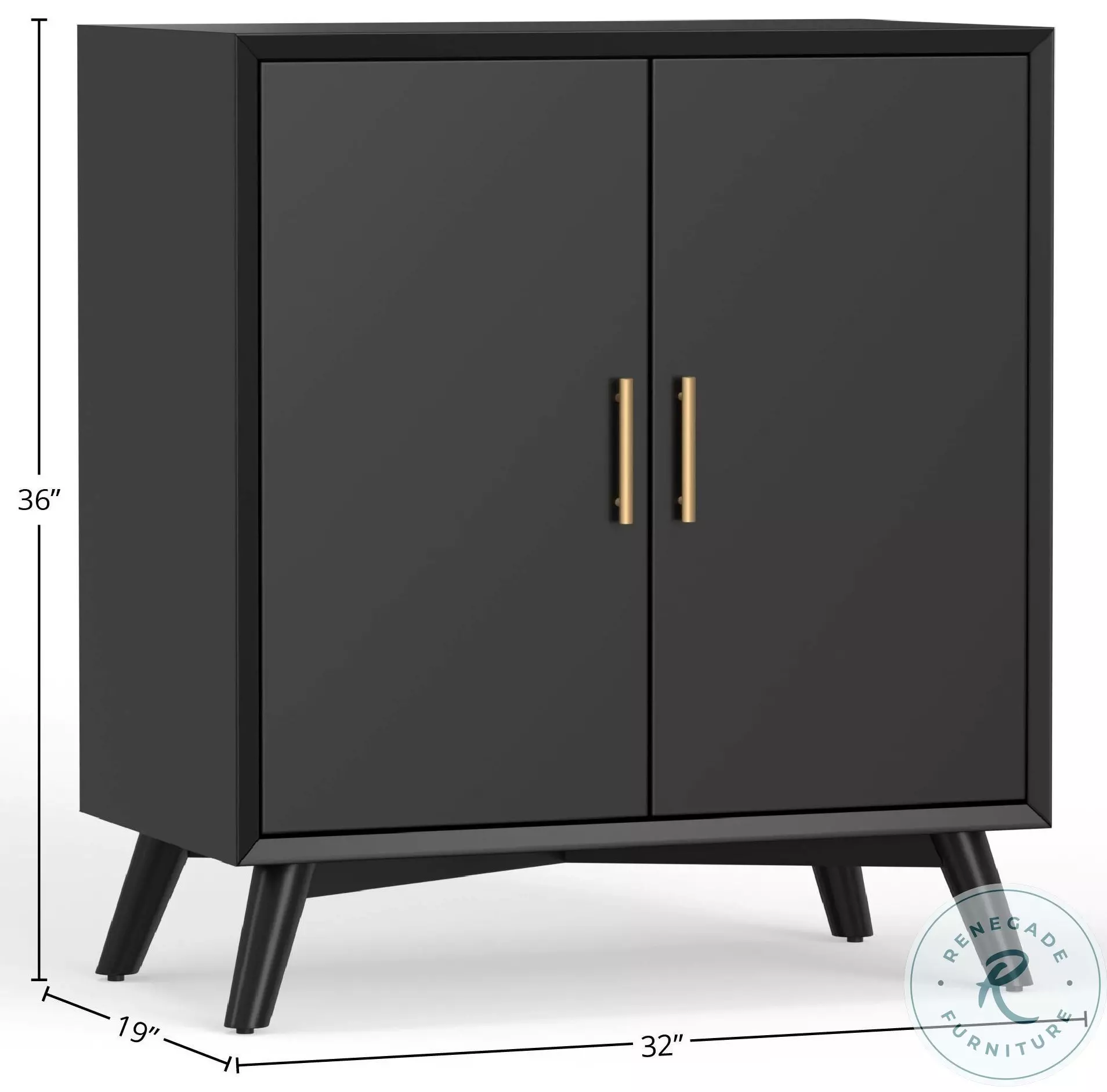 Flynn Black Small Bar Cabinet