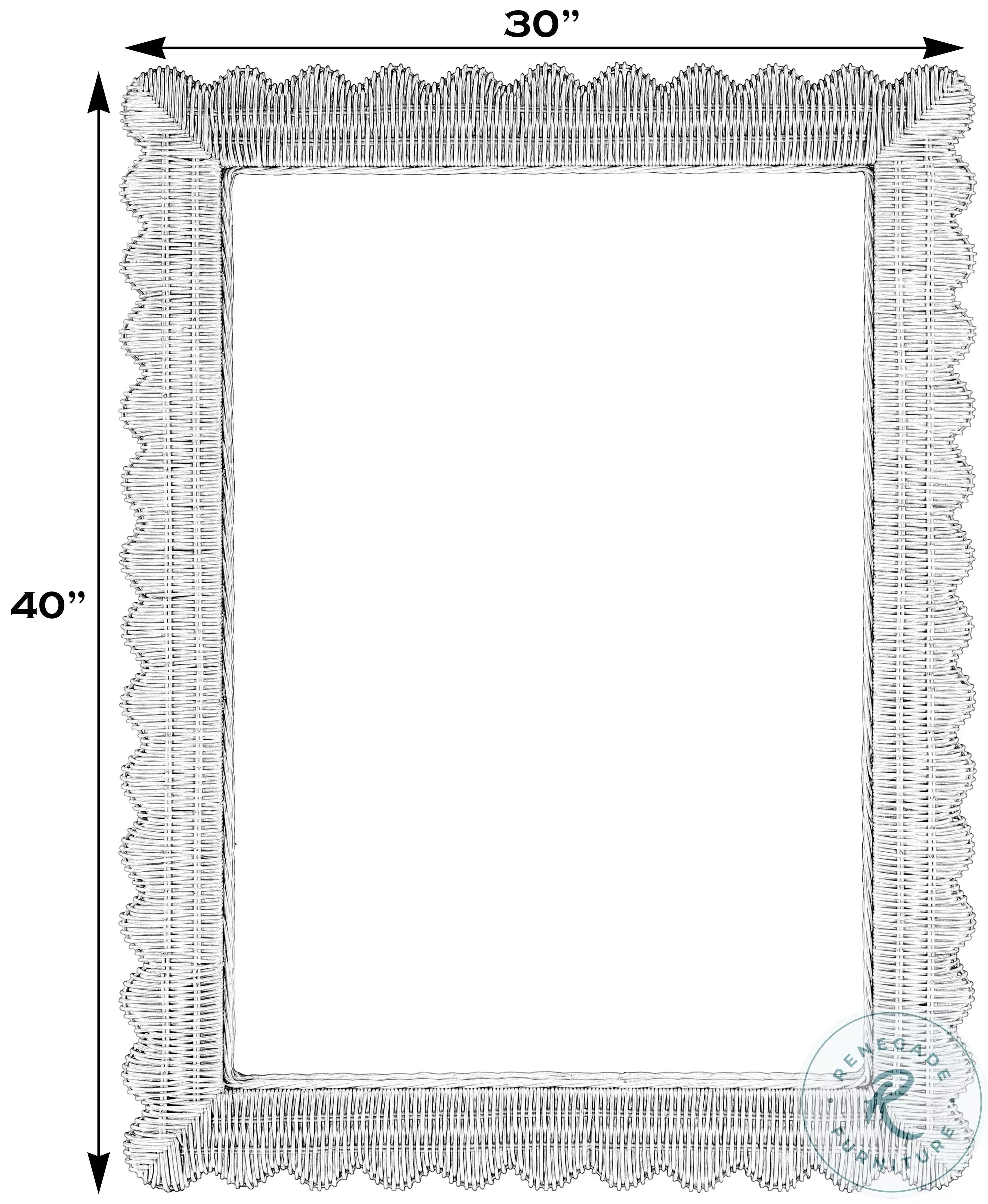 Flora Light Brown Scalloped Rattan Wall Mirror