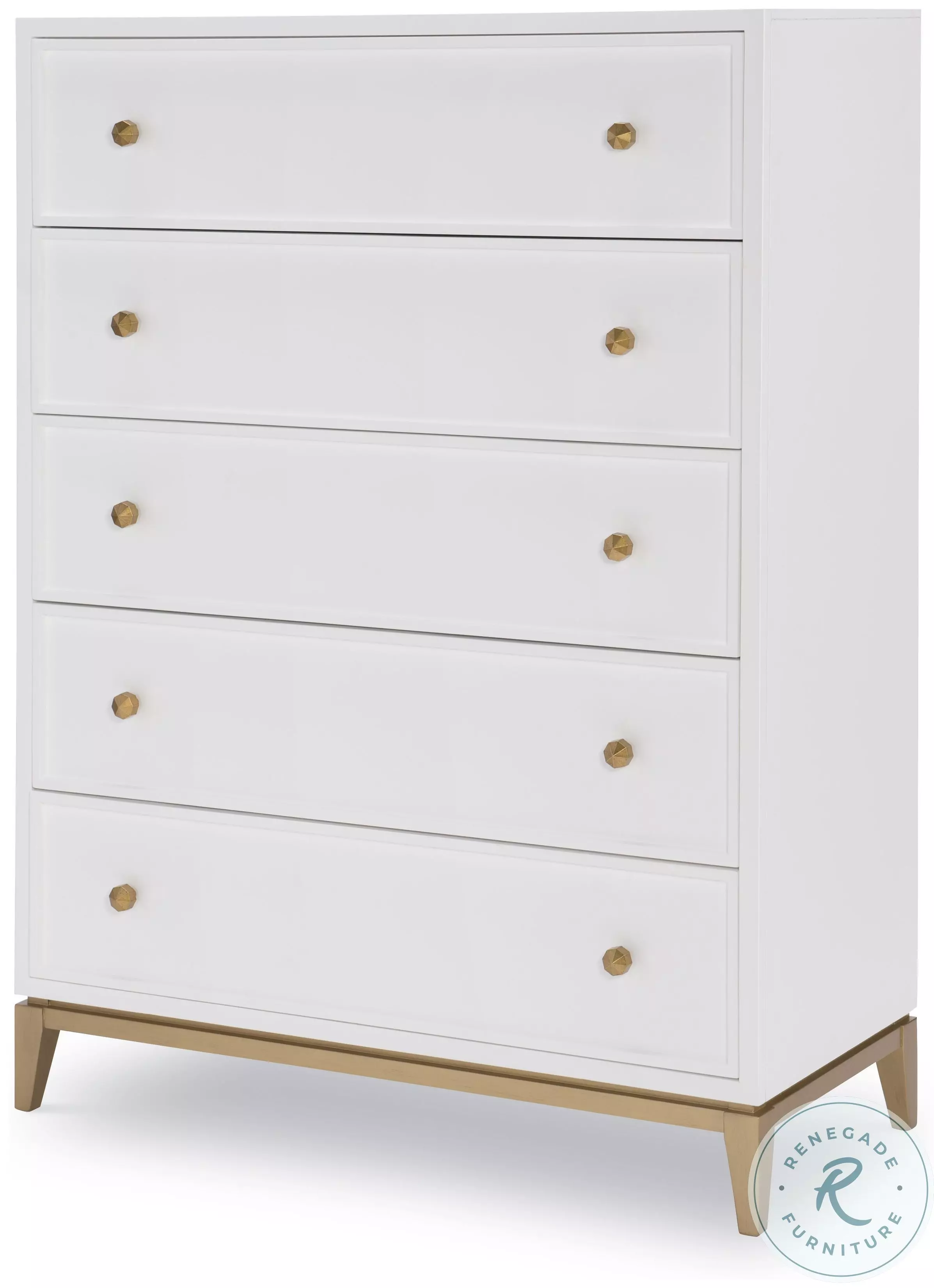 Chelsea White And Gold Panel Bedroom Set by Rachael Ray From Home