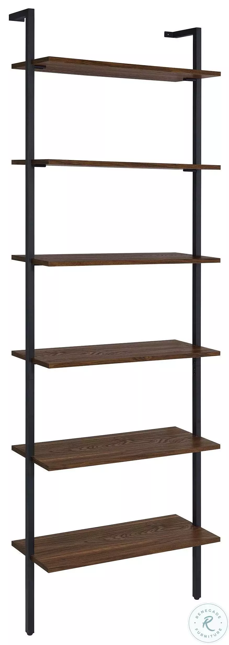 Owens Walnut And Black 6 Wall Shelf 96 Owens Walnut And Black 6 Wall Shelf 96