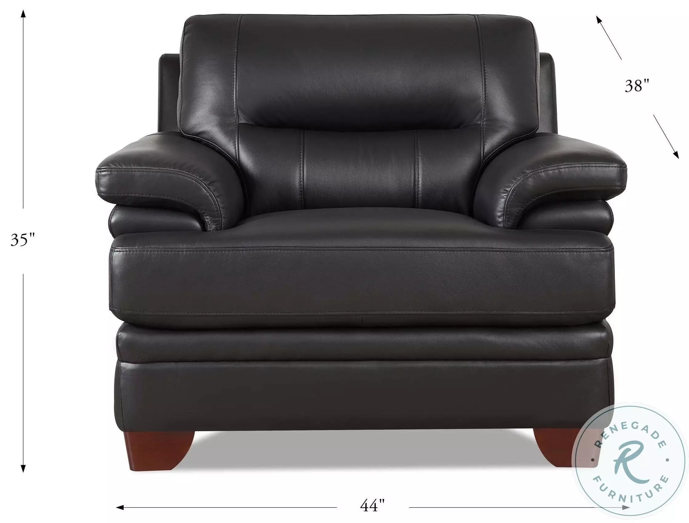 Calizor Black Leather Upholstered Lounge Chair