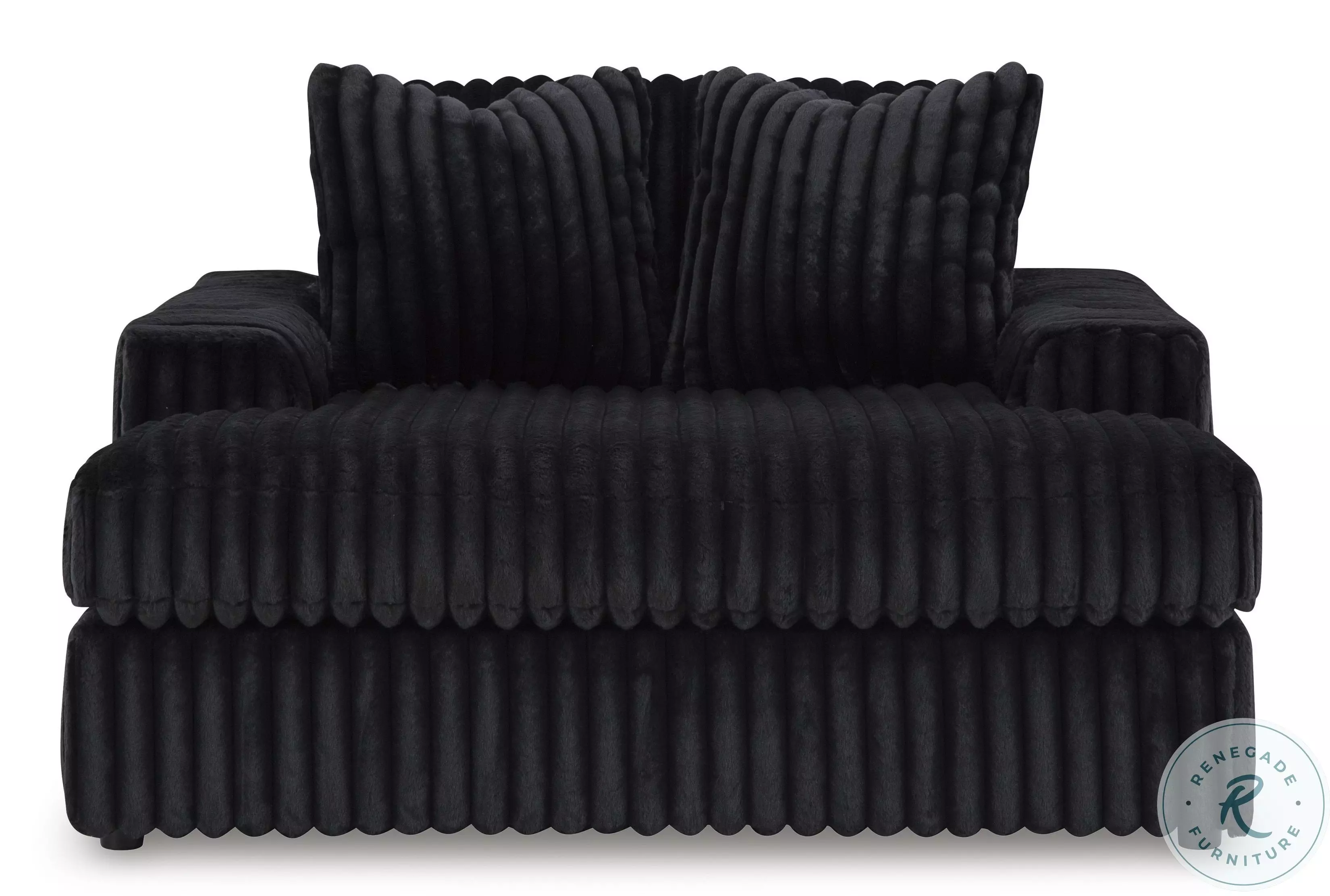 Midnight Madness Onyx Black Oversized Chaise From Ashley Furniture