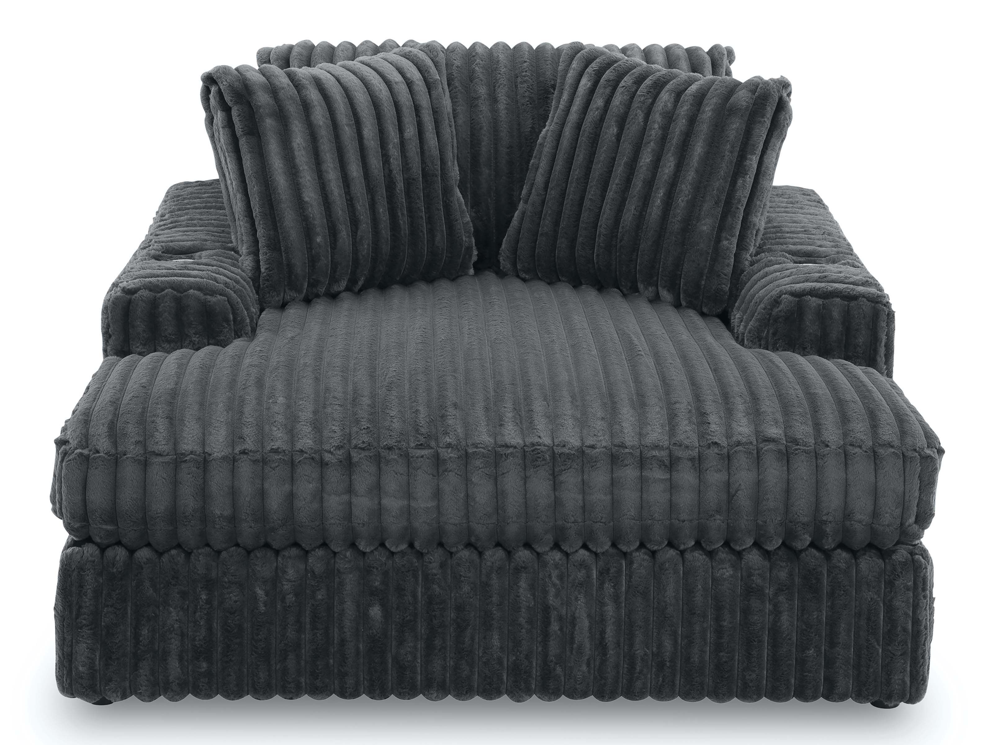 マットブラックで和室にも★豪華★スワロフスキー＆プレシオサ★カスタムシャンデリア Midnight Madness Gunmetal Oversized Chaise From Ashley Furniture