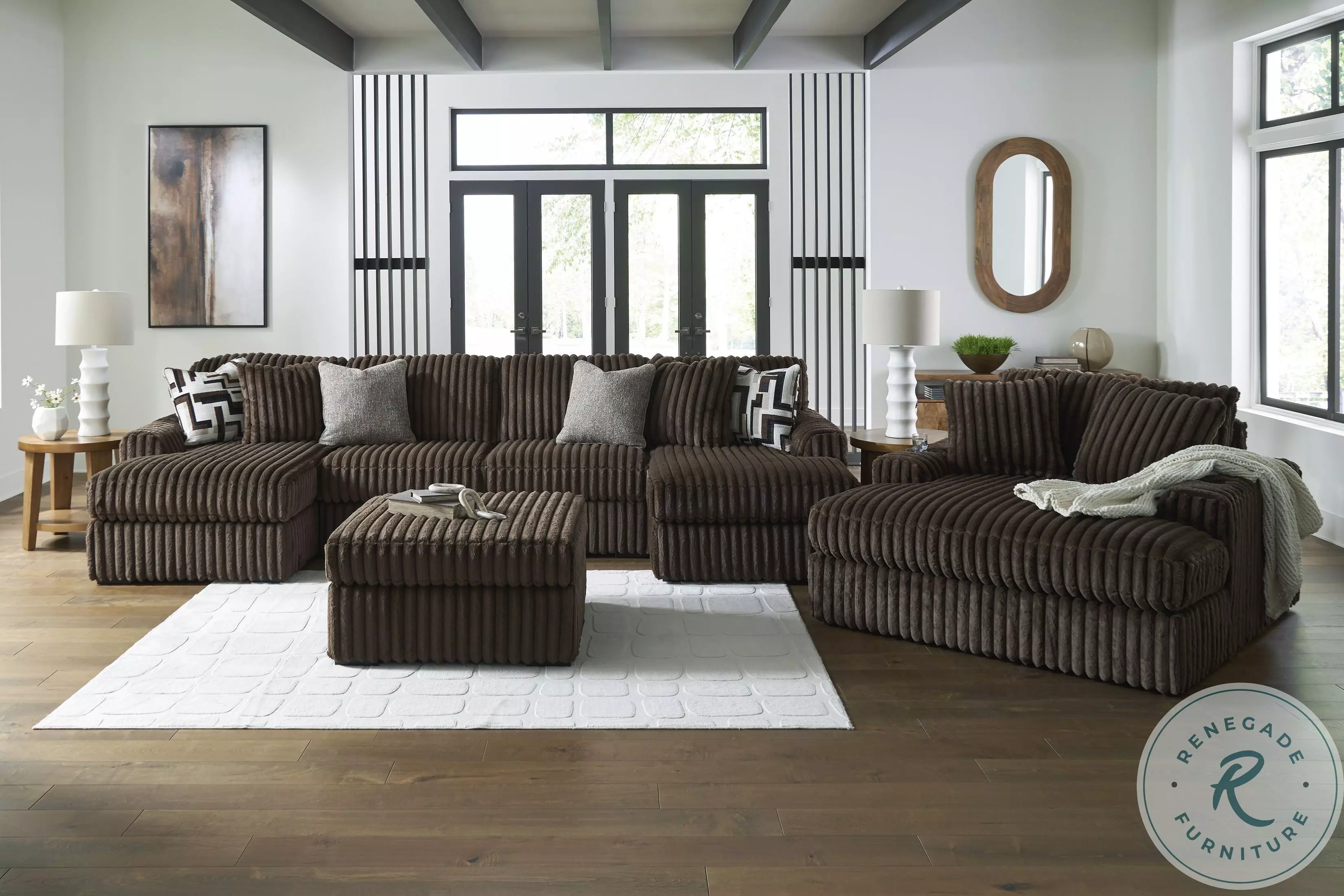 マルチドエム インテリア Midnight Madness Chocolate Oversized Accent Ottoman From Home