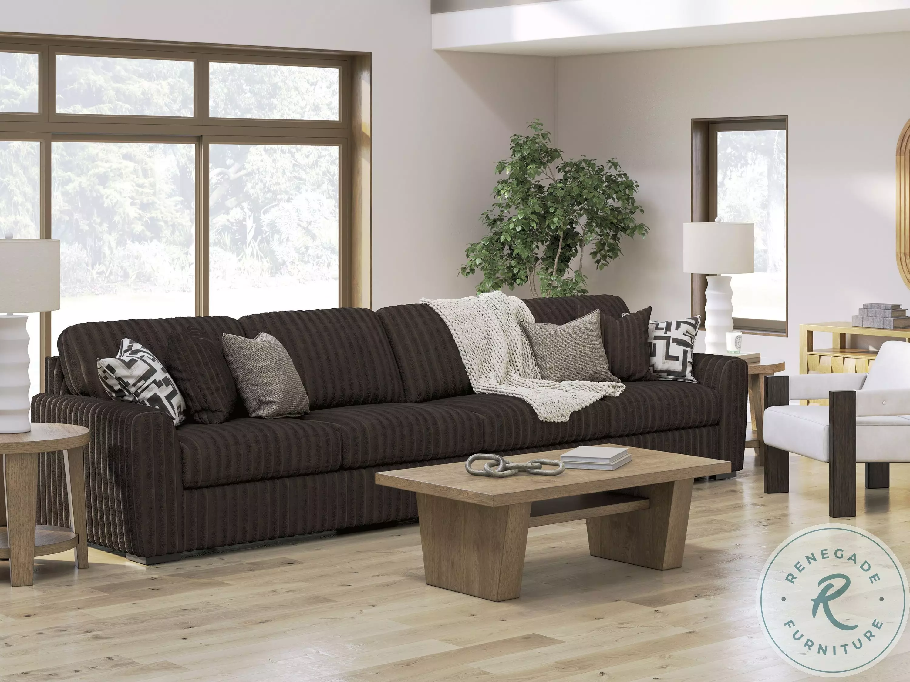 スペシャルデザイン　グラデーションブラウンミンク　ショートジレ Midnight Madness Chocolate Brown Modular Sectional from Ashley