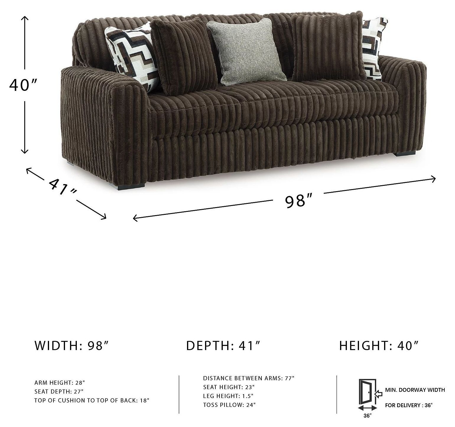 Midnight Madness Chocolate Sofa