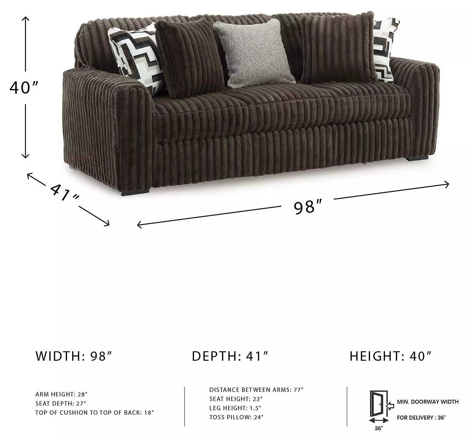 Midnight Madness Chocolate Living Room Set from Ashley Furniture