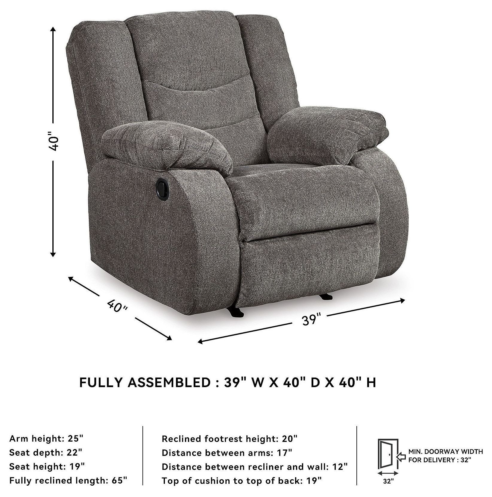 Tulen Gray Rocker Recliner