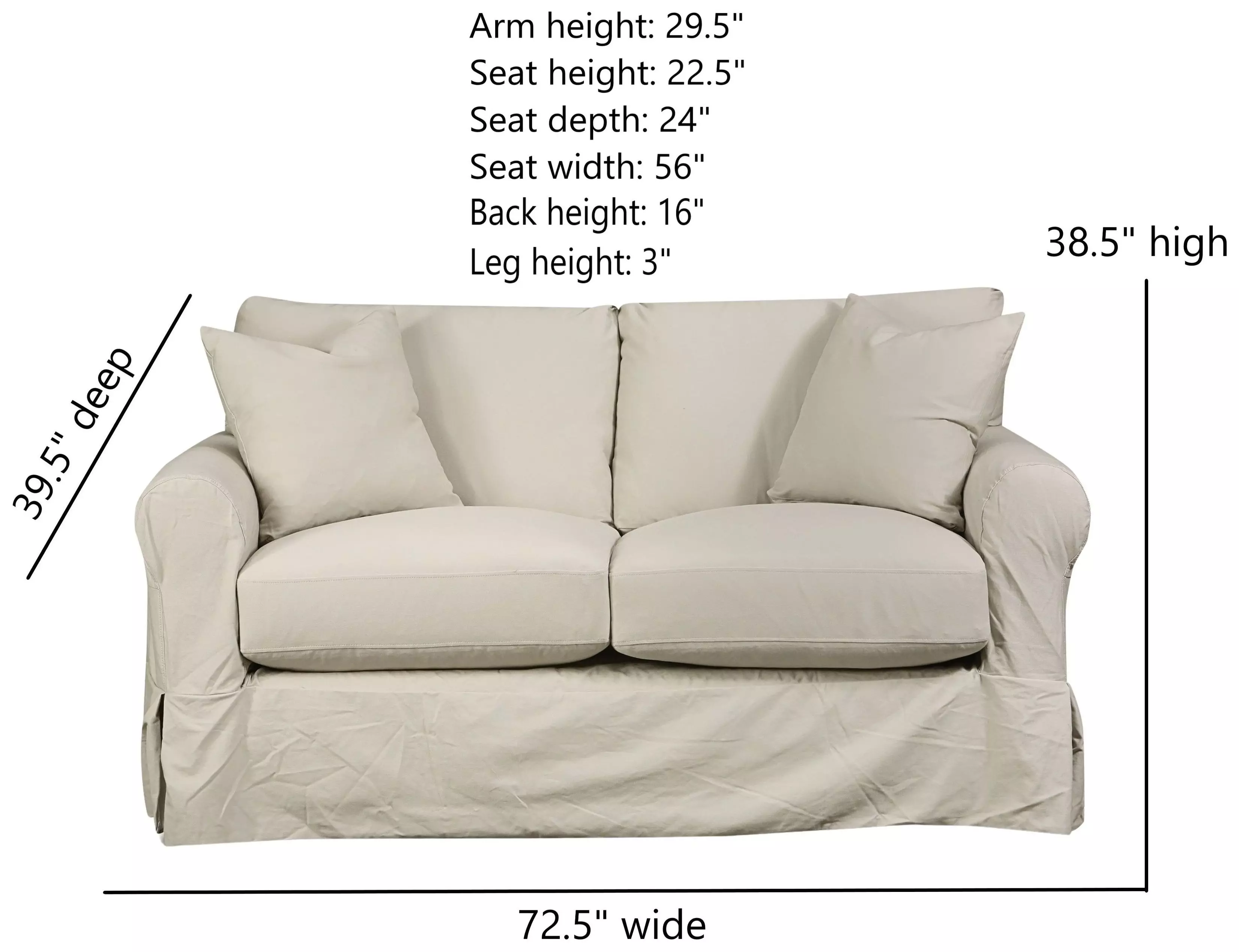 Sutton Sand 73" Loveseat