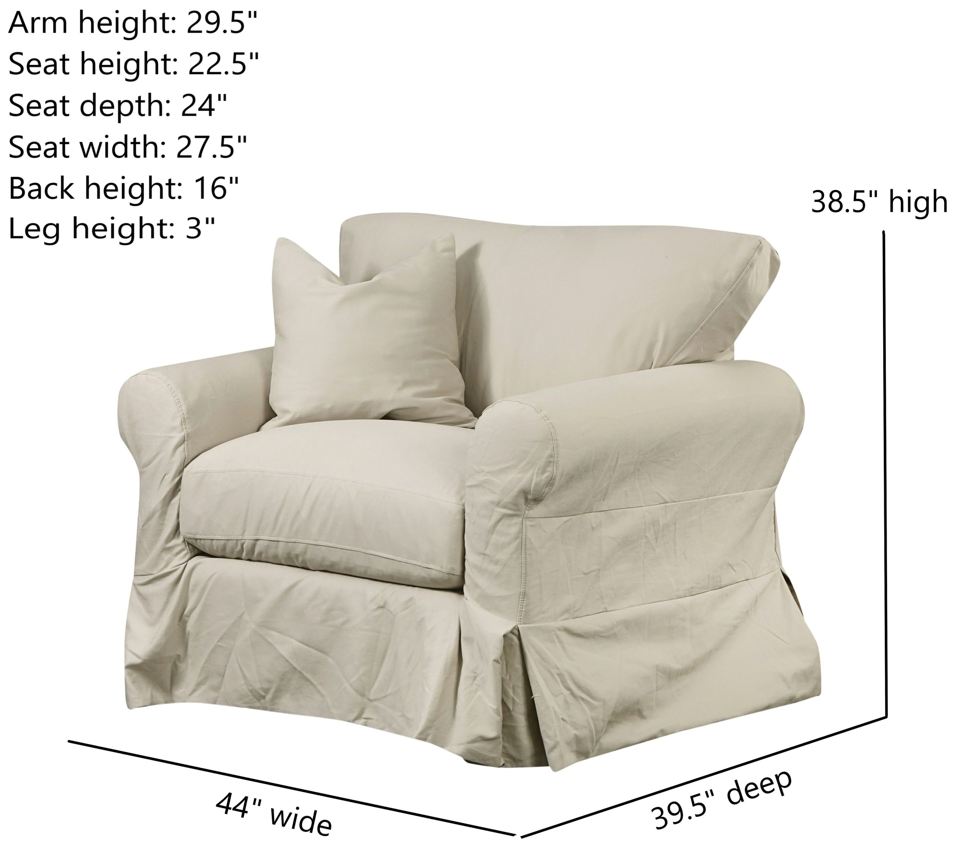 Sutton Sand Slip Cover Chair And A Half