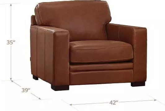 Langston Nutmeg Leather Upholstered Accent Chair