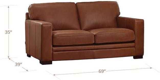 Langston Nutmeg Leather 69" Loveseat