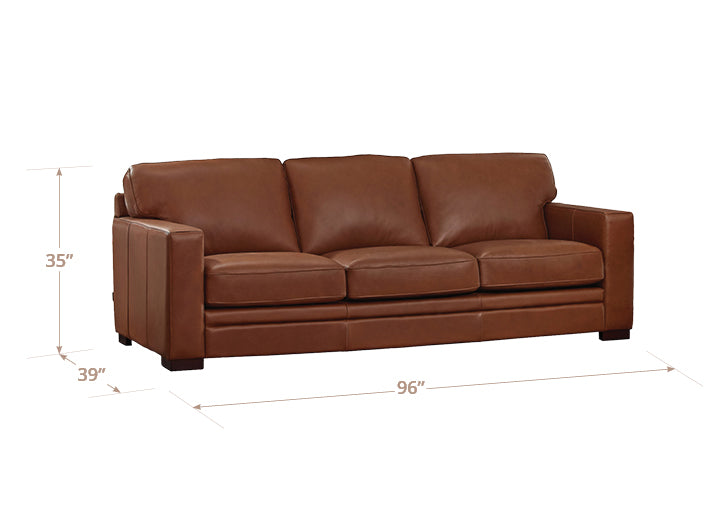 Langston Nutmeg Leather 96" Sofa
