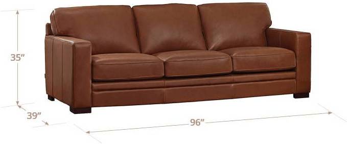 Langston Nutmeg Leather 96" Sofa
