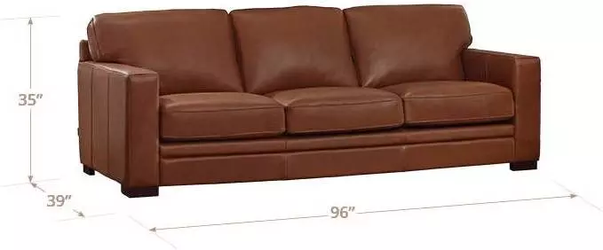 Langston Nutmeg Leather 96" Sofa