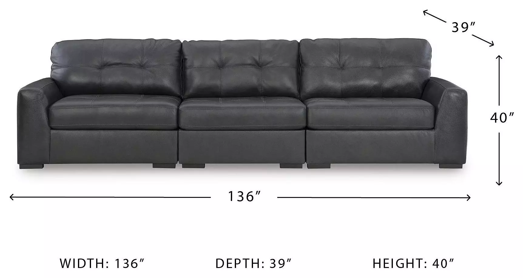 Brindley Pier Fog Modular 136" Sofa