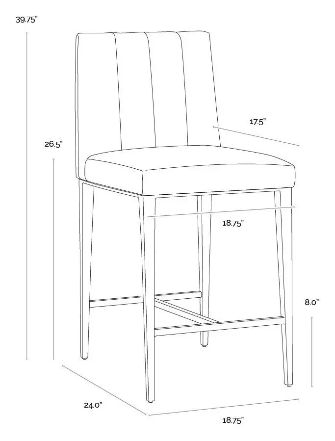 Hadwin Ivanhoe Mineral Upholstered Counter Height Stool