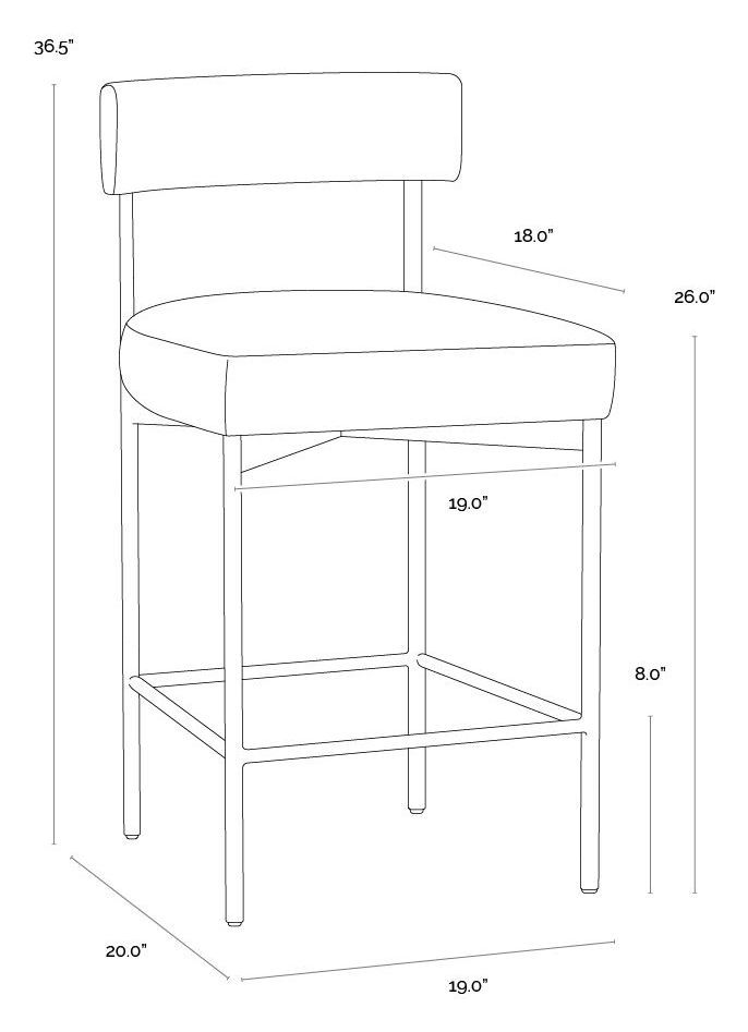 Astellan Polo Club Stone Performance Fabric Counter Height Stool
