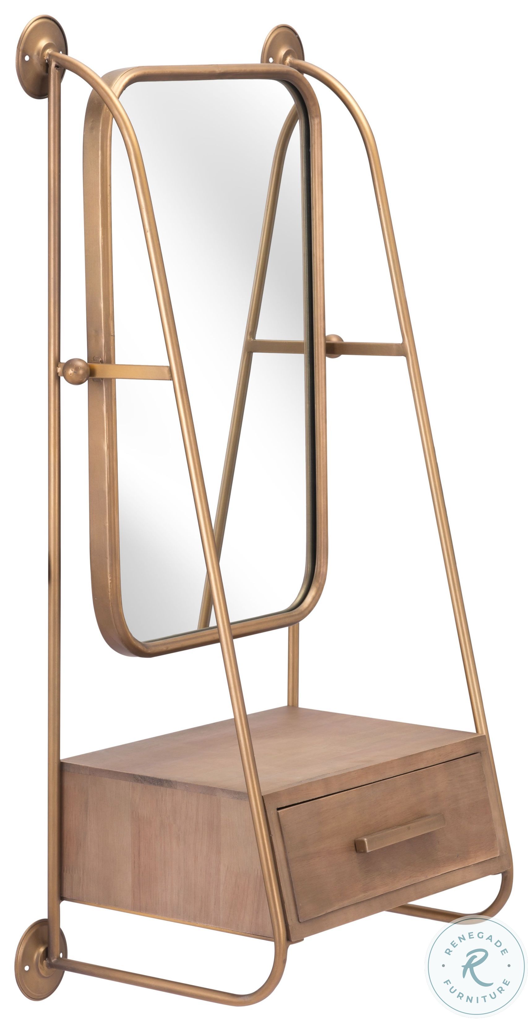 Peralta Gold Shelf Mirror from Zuo Coleman Furniture