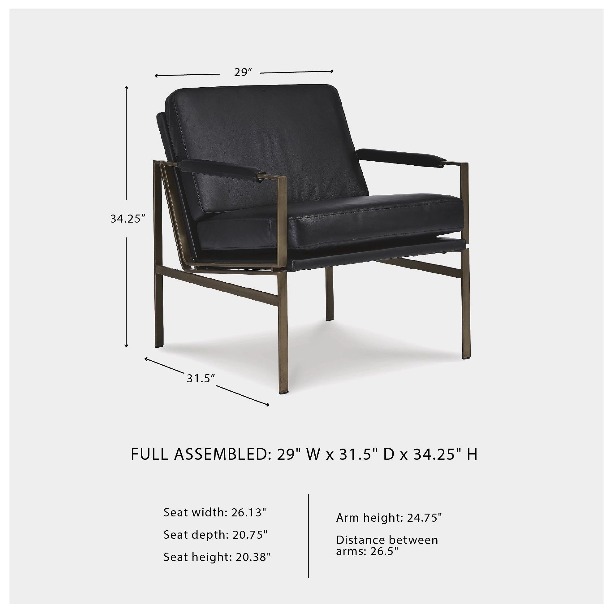 Puckman Black Leather Accent Chair