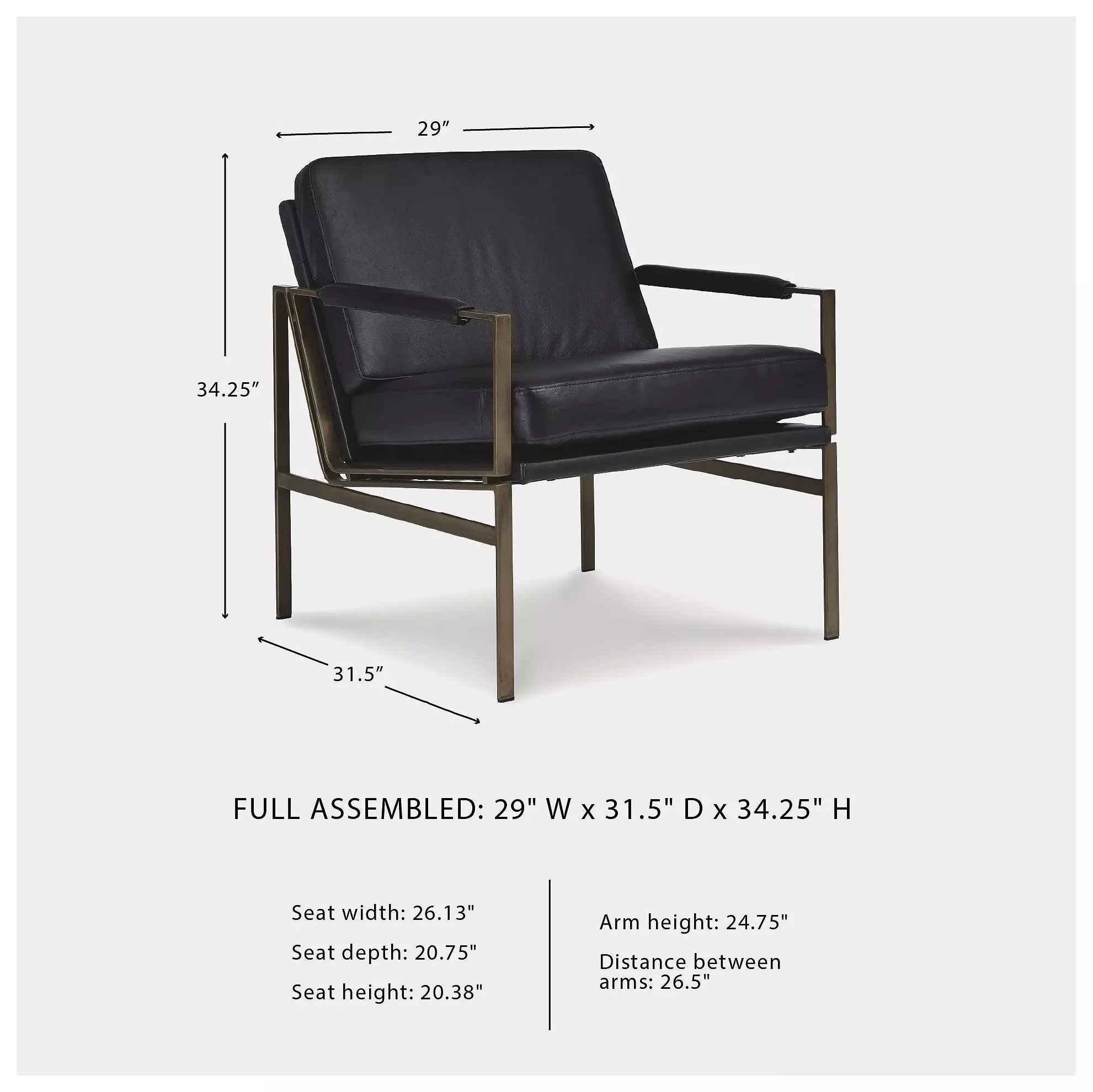 Puckman Black Leather Accent Chair