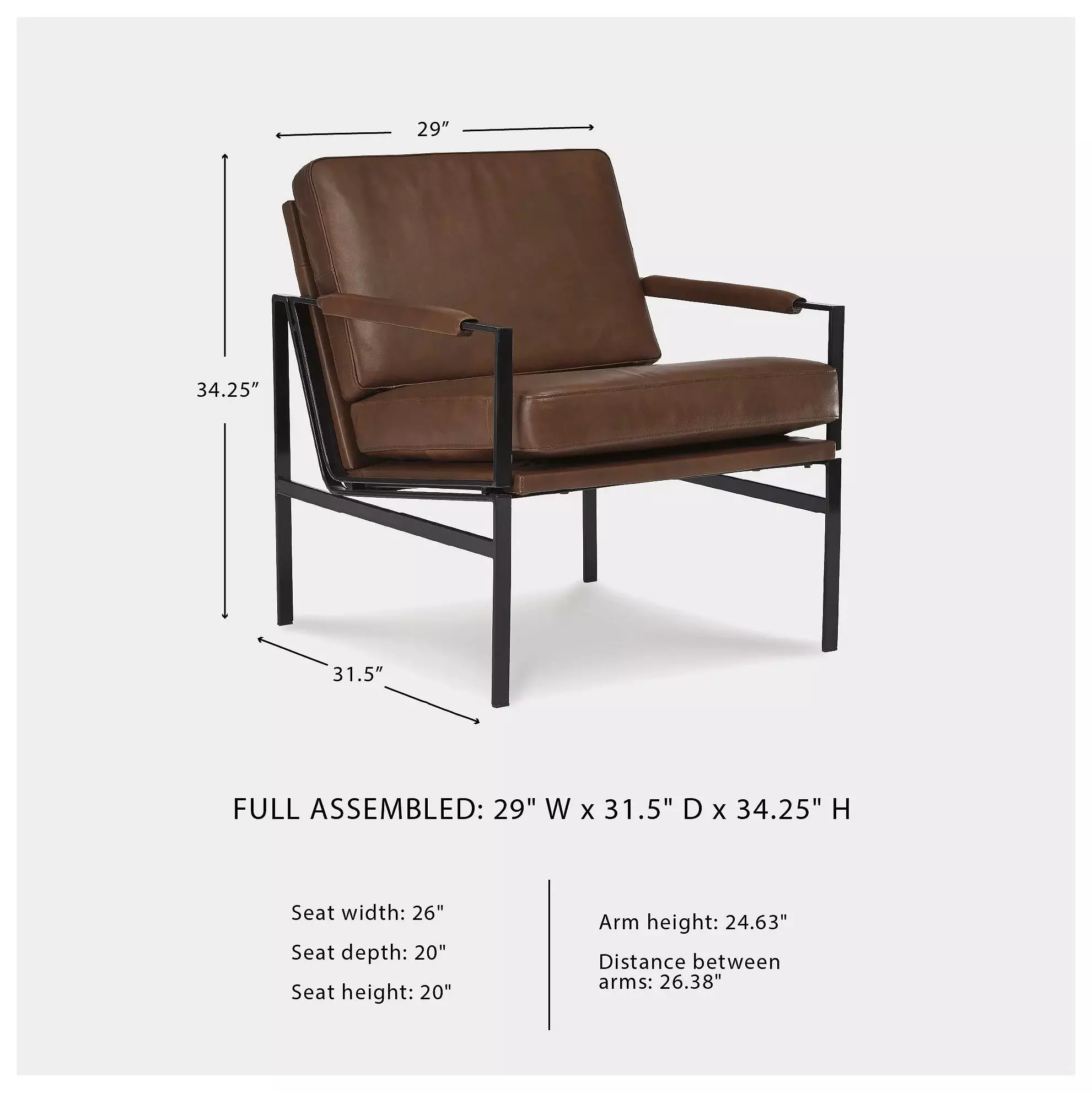Puckman Brown Leather Accent Chair