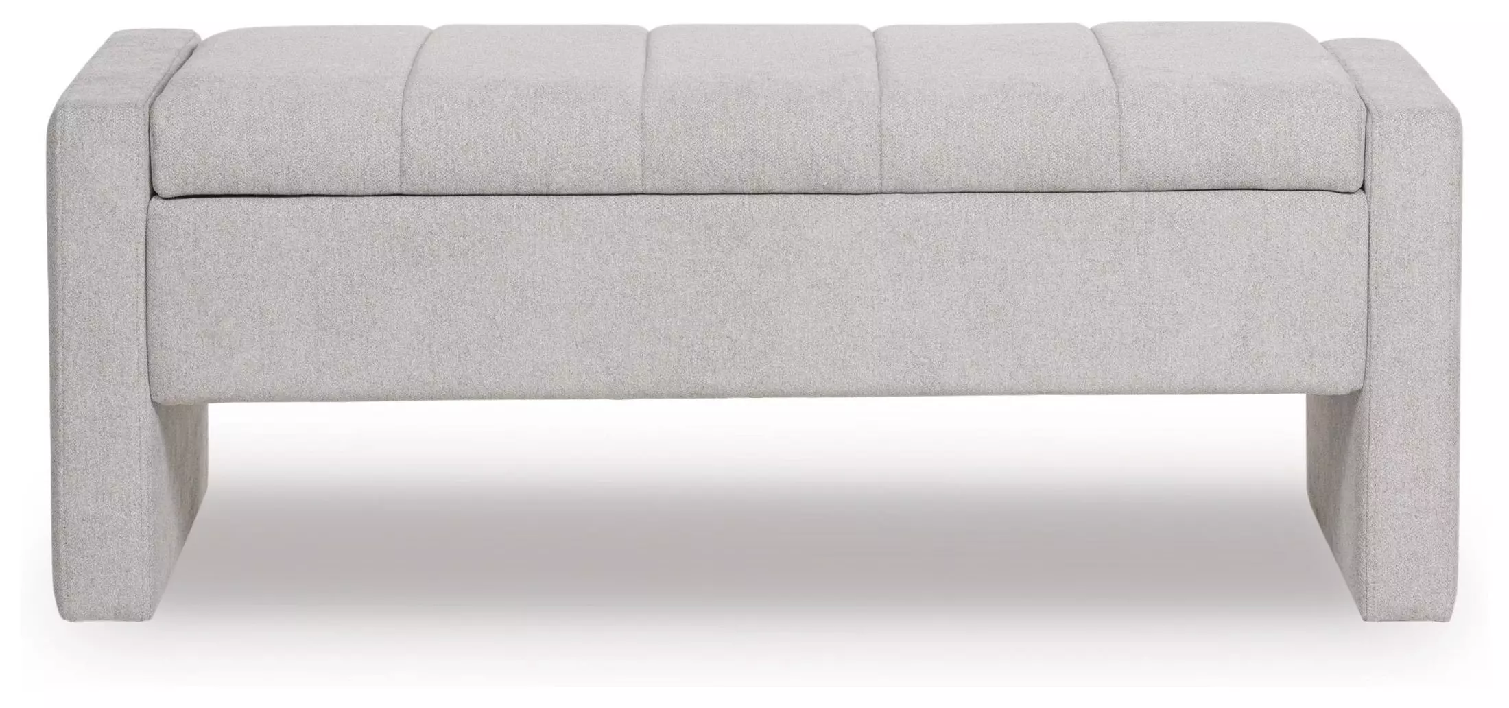 Akselman Gray Upholstered Storage Accent Bench From Ashley
